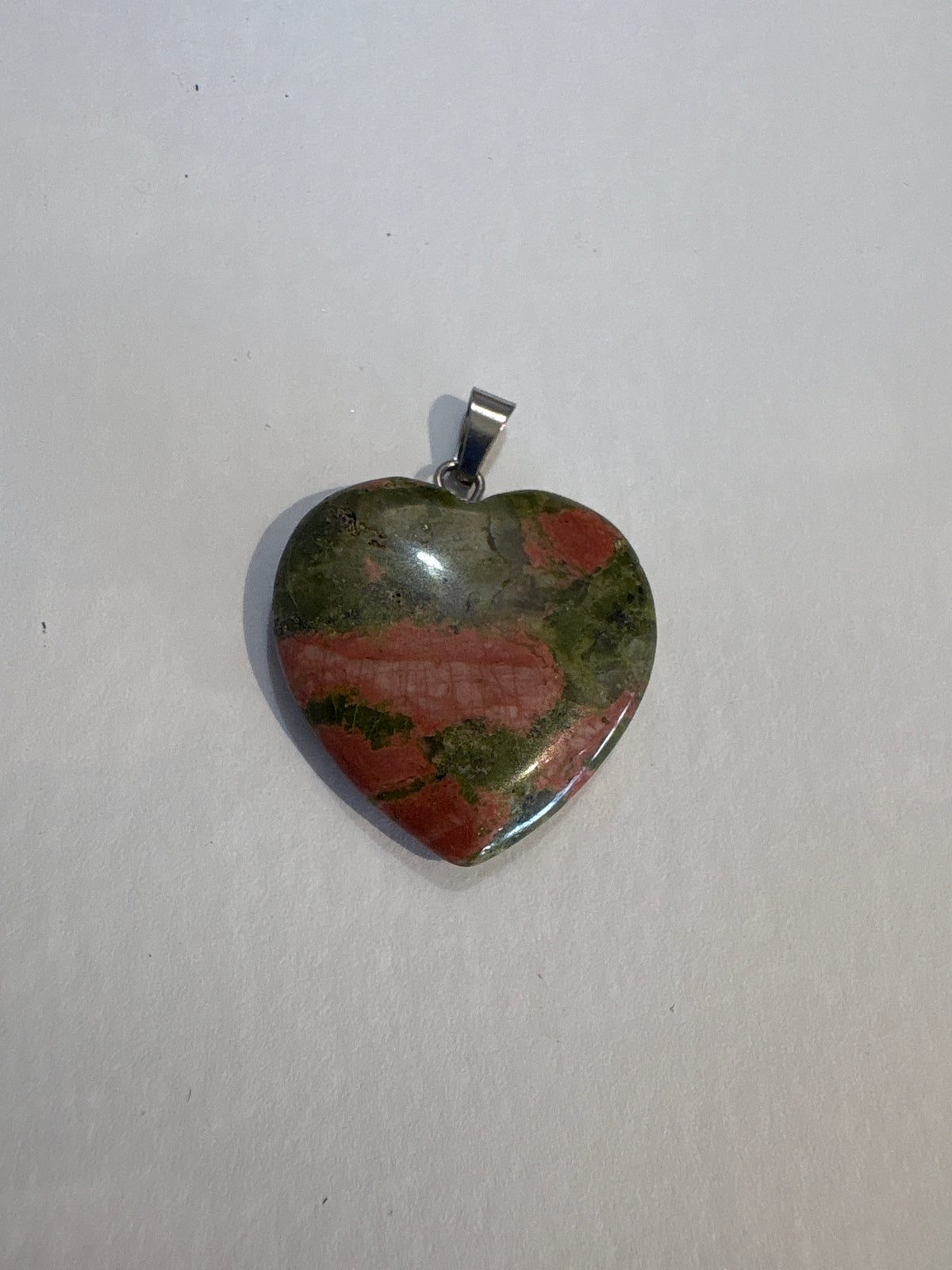 Pendant de piedra unakita | Piedra energetica, corazon, sanacion, amor propio, soltar cargas, armonizar emociones