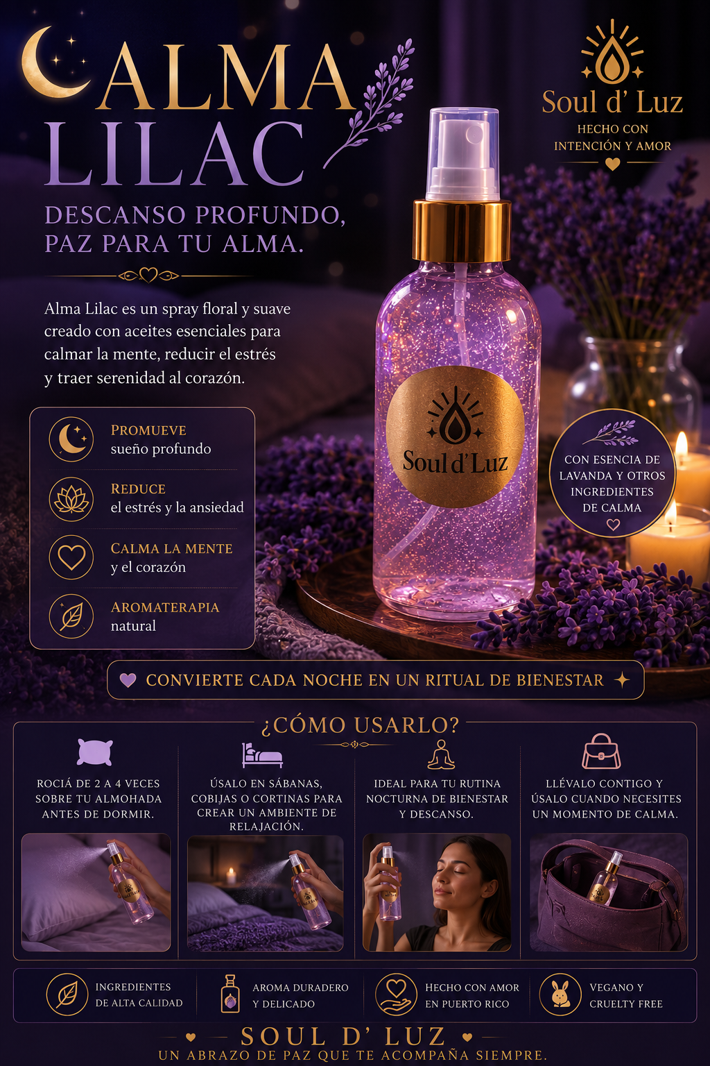 ALMA LILAC | Spray para Dormir, Relajación y Descanso Natural