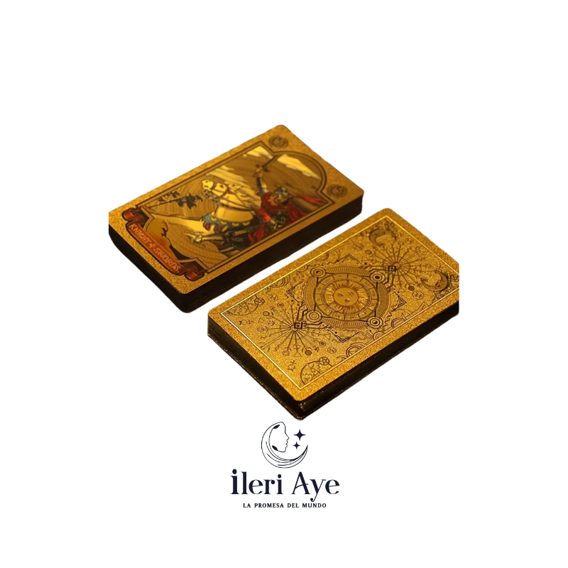 Cartas el Tarot Doradas y negras