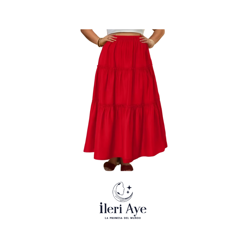 Falda Roja Larga XL