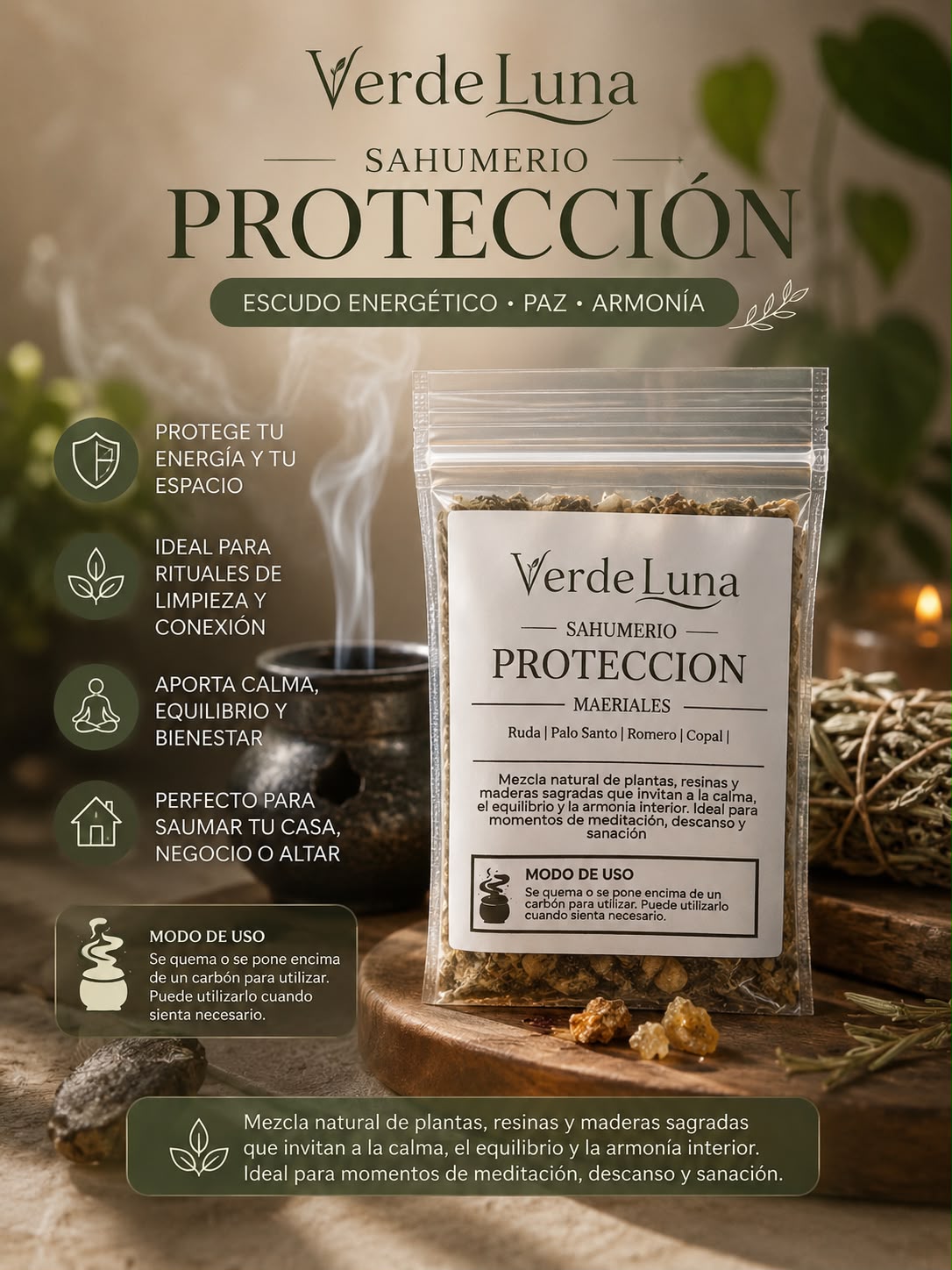 Sahumerio de Proteccion | VerdeLuna