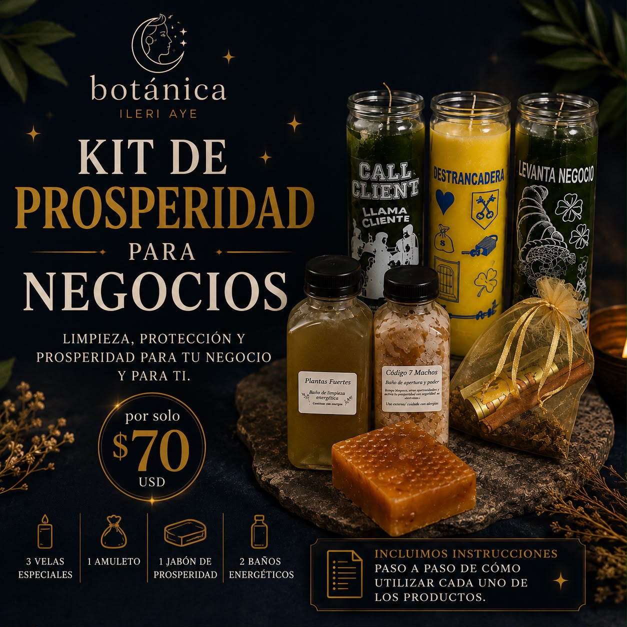 Kit de Prosperidad para Negocios | Limpieza, Protección y Prosperidad