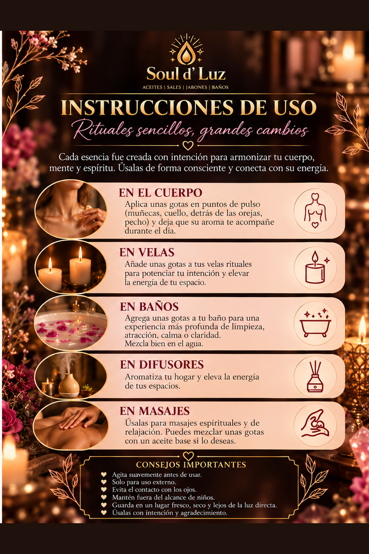 Cajita de 4 Aceites Sagrados | Edición Limitada – Soul d’ Luz