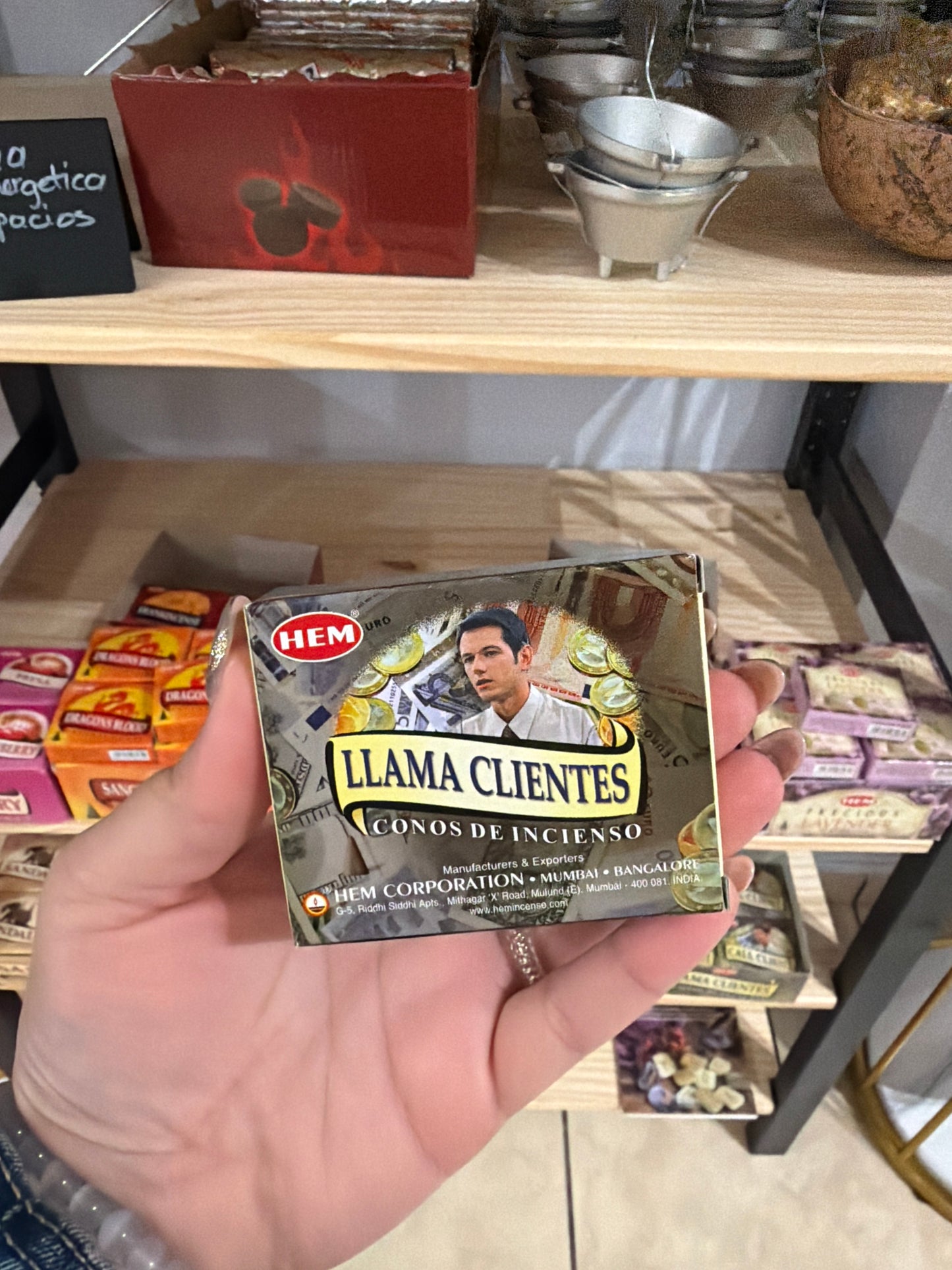 Incienso cono llama cliente
