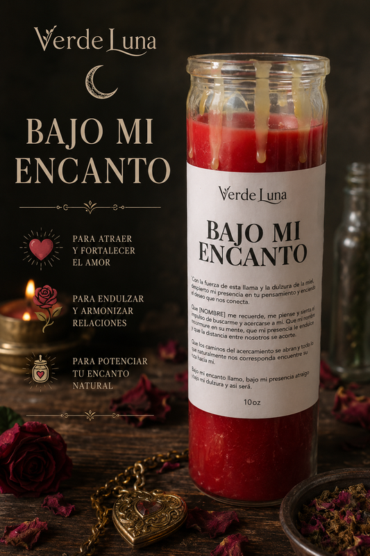 Vela Bajo mi encanto  | Hechizo, amor, endulzamiento amarre | VerdeLuna