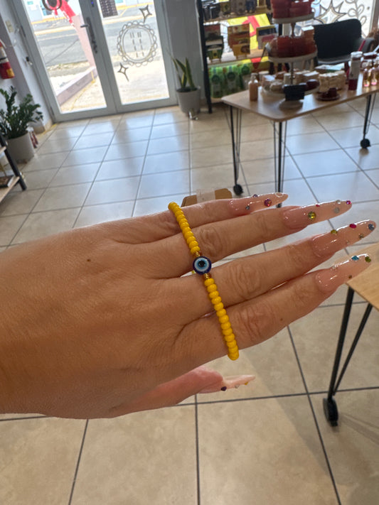 Pulsera de Amarilla y ojo turco | Espiritual, proteccion