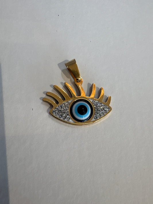 pendant de ojo turco | Piedra energetica, corazon, figura de ojo, proteccion contra malos ojos