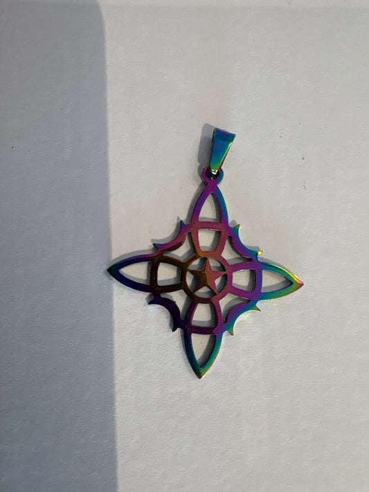 pendant de nudo de bruja multicolor | proteccion contra malos ojos , proteccion