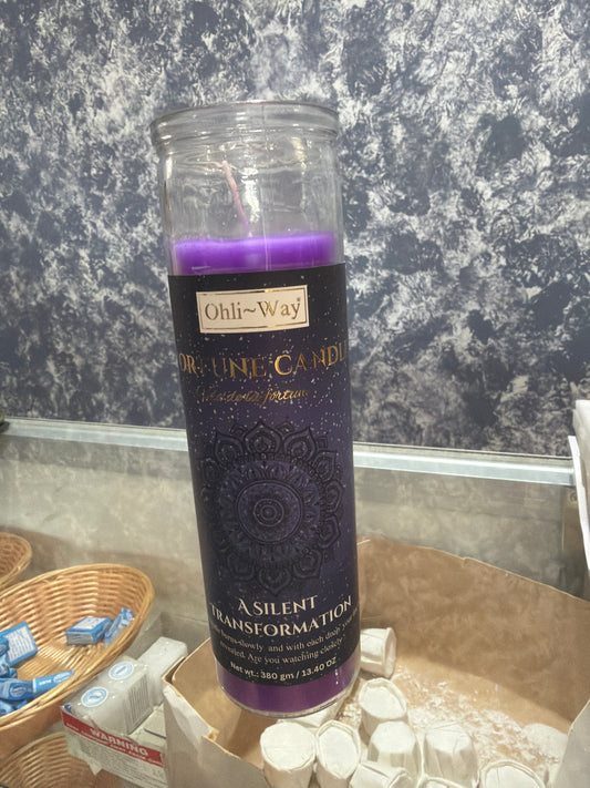 Vela Ohli-Way violeta | Fortune Candle aromática silencio de transformación