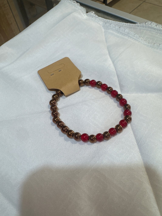 Pulsera Roja y Bronce