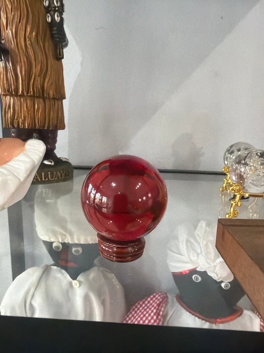Bola de cristal roja + stand