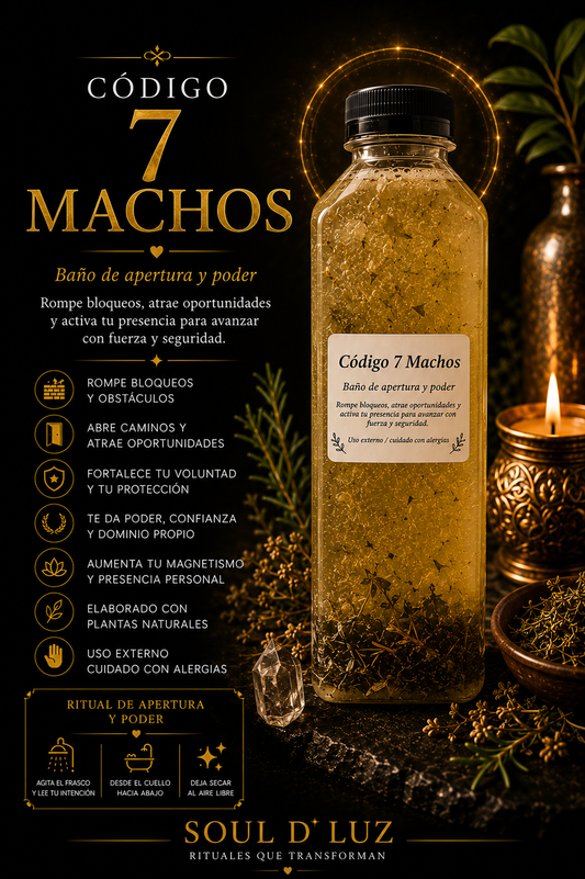Baño código 7 machos | Prosperidad, Nuevos Comienzos