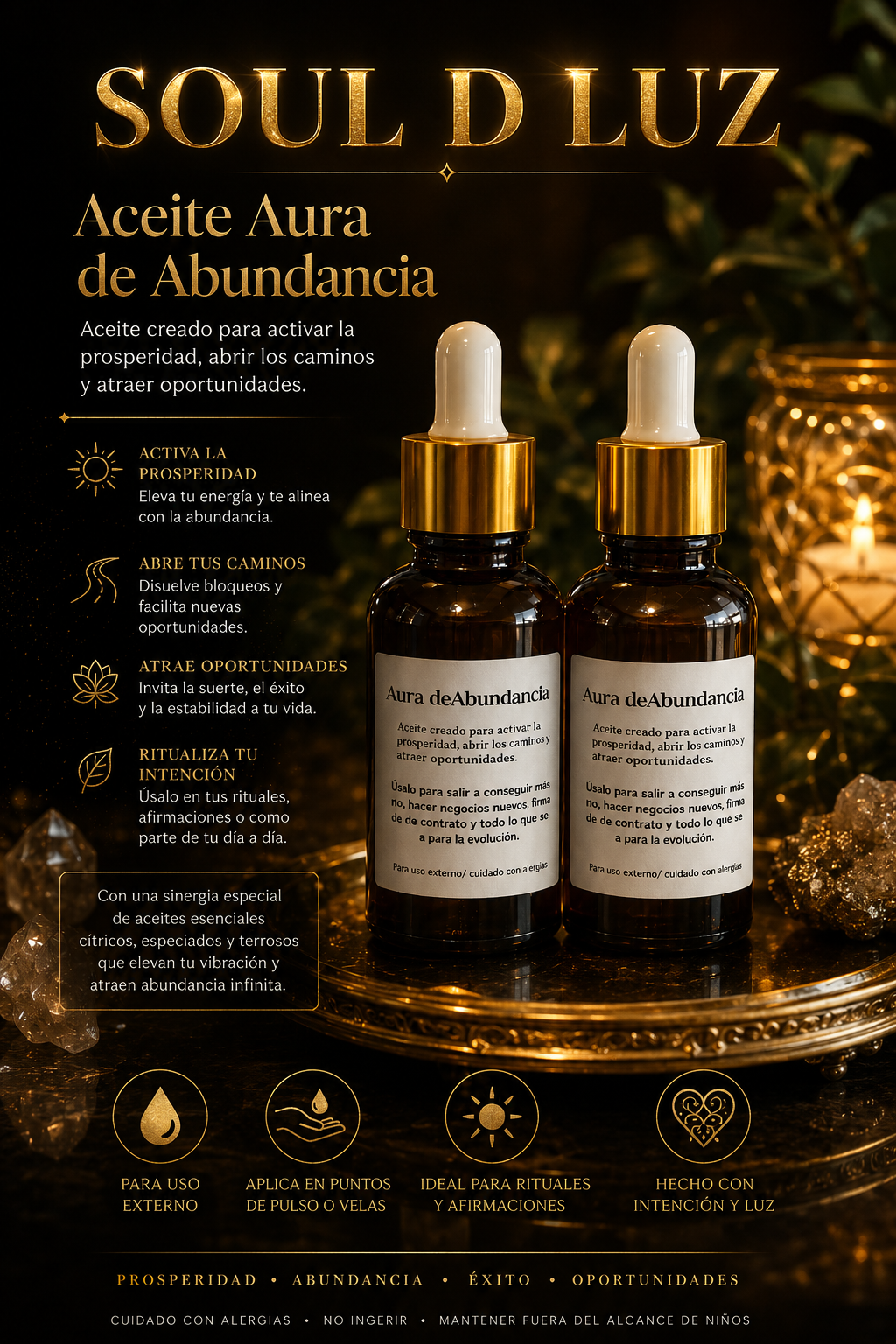 Aura de Abundancia | Aceite Ritual de Prosperidad