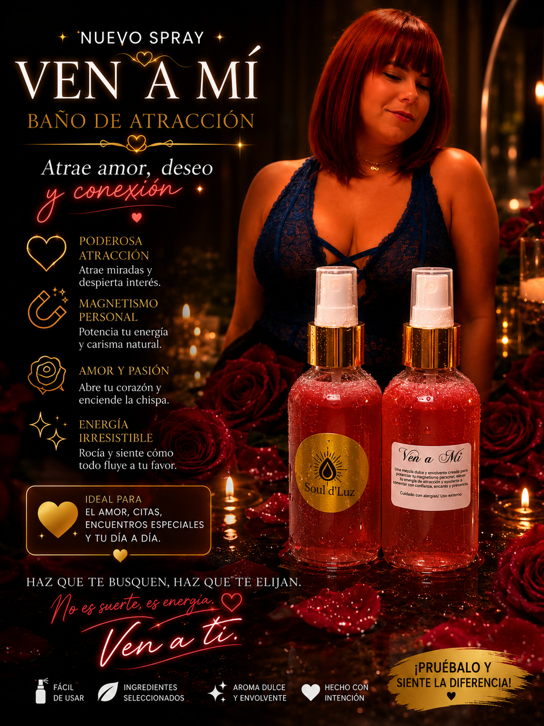 Ven a Mí | Spray y Baño de Atracción
