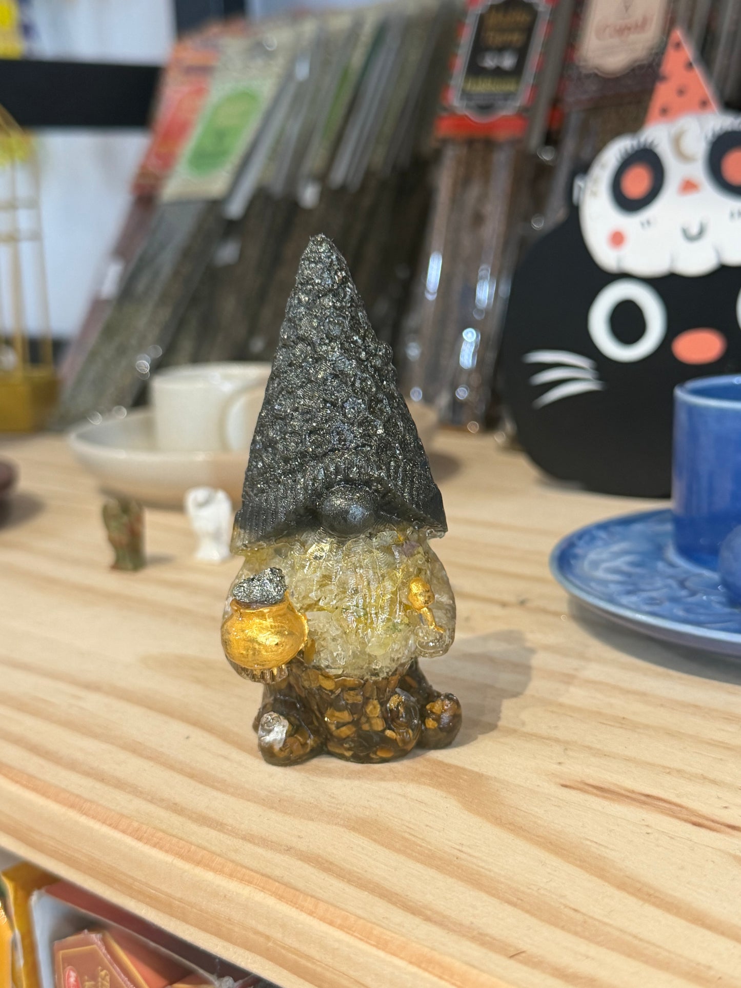 Duende de Cuarzos | Pirita, citrino y ojo de tigre  | Figura