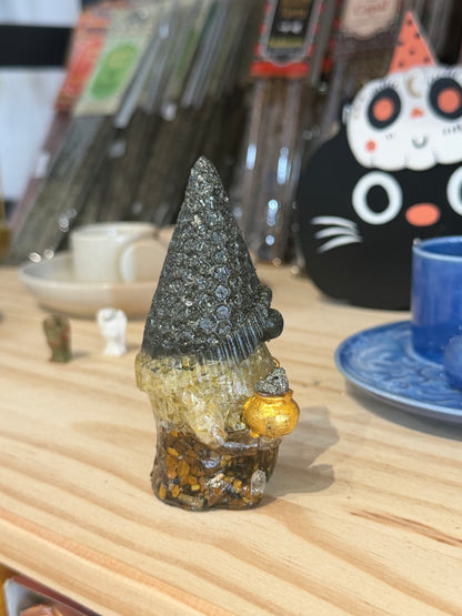 Duende de Cuarzos | Pirita, citrino y ojo de tigre  | Figura