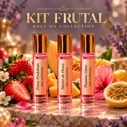 Kit de 3 Roll On olores Frutales con Feromonas  | Deseo, Atracción y Sensualidad