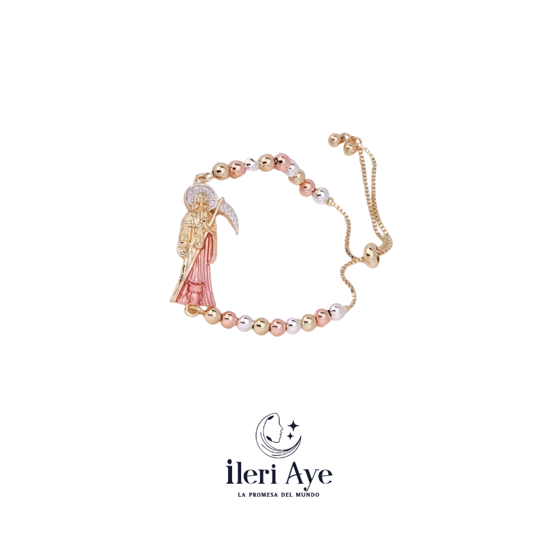 Pulcera La Santa Muerte Dorada