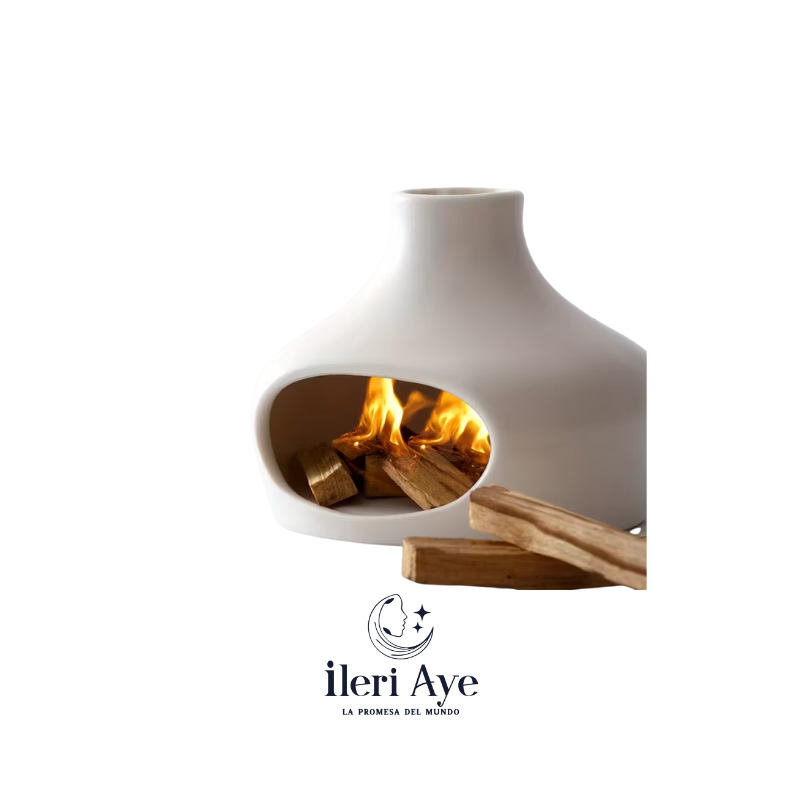 holder de incienso blanco