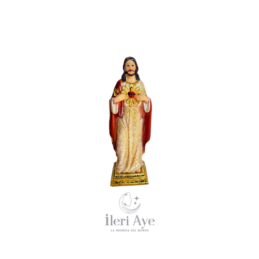 Figura Espiritual del Sagrado Corazón de Jesús en Resina | Imagen de Fe, Amor y Protección