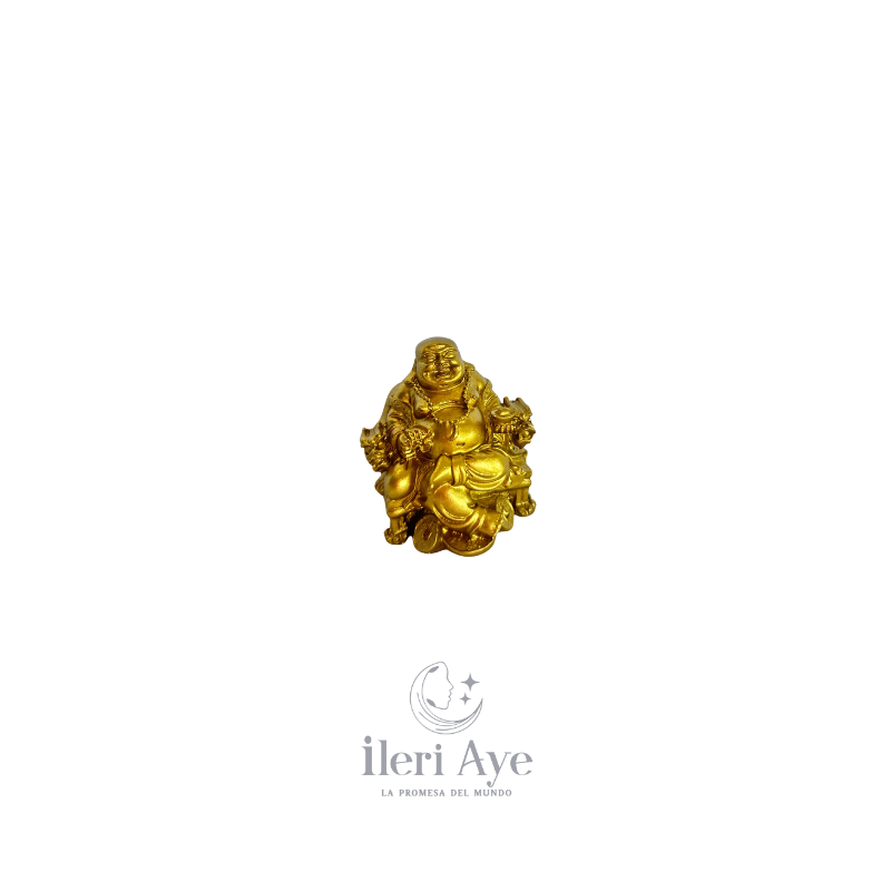 Figura de Buda Dorado de la Abundancia | Estatua Espiritual de Prosperidad y Buena Suerte