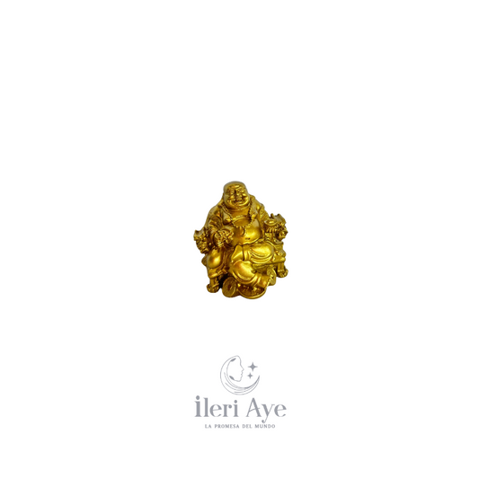 Figura de Buda Dorado de la Abundancia | Estatua Espiritual de Prosperidad y Buena Suerte