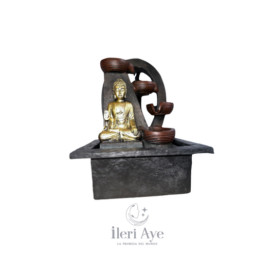 Fuente de Buda con Caída de Agua | Decoración Zen para Hogar y Oficina, Feng Shui y Relajación