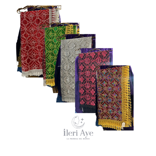 Paños de Santos en Encaje | Obatalá, Yemayá, Elegguá, Oyá, Oshún y Orula | Accesorios Rituales de Osha - marron y violeta- oya