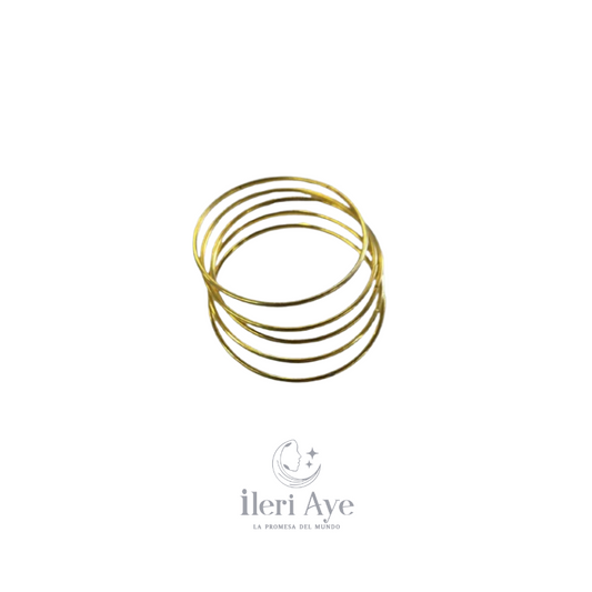 Manillas de Oshún Doradas | Set de 5 Pulseras Tradicionales para Ceremonias y Consagraciones en la Osha