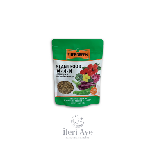 Plant Food 14-14-14 Evergreen | Fertilizante Balanceado de Liberación Lenta para Plantas Ornamentales y Jardinería