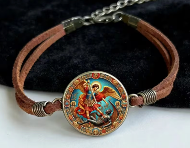 Pulsera  en cuero de San Miguel