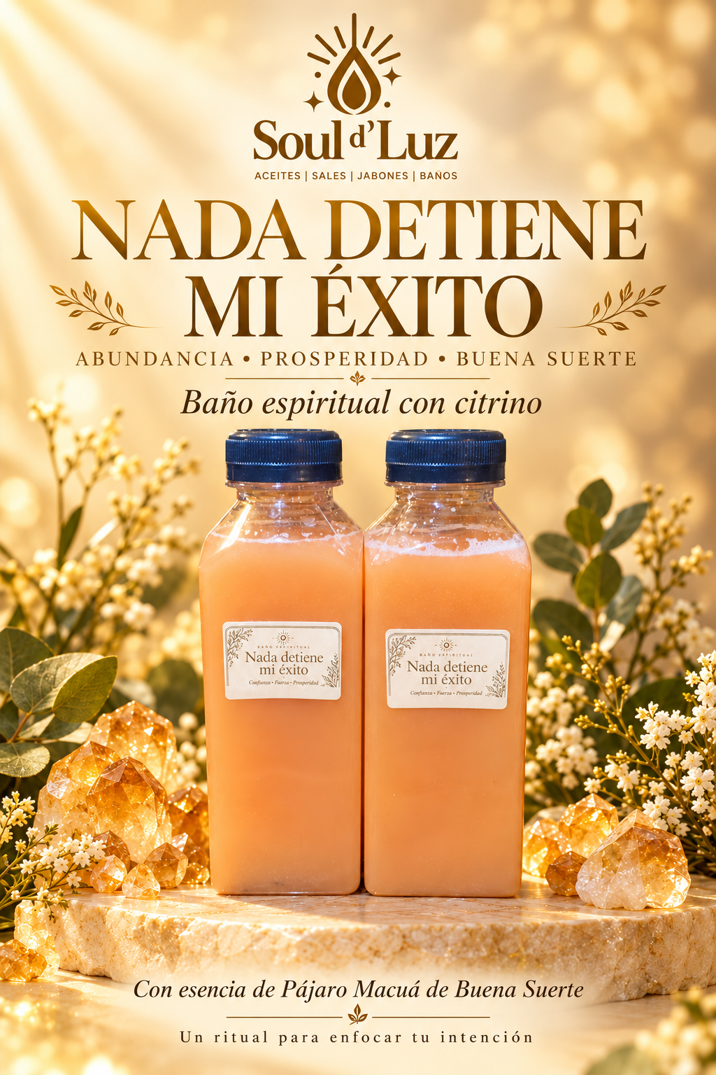 Nada detiene mi éxito | Baño espiritual con citrino