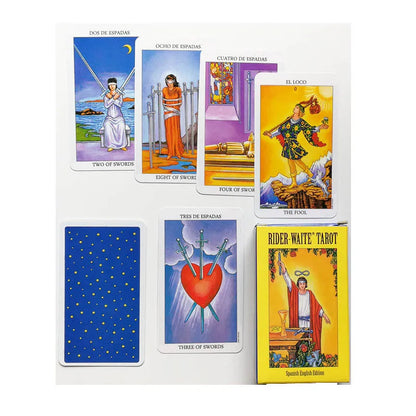 Tarot Rider Waite Original | Baraja Clásica de 78 Cartas Español-Inglés para Lecturas y Meditación