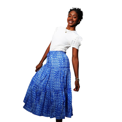 Falda Azul Casual de Verano | Estilo Simple y Elegante para Mujer - XL