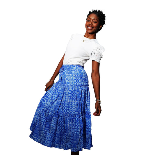 Falda Azul Casual de Verano | Estilo Simple y Elegante para Mujer - XL