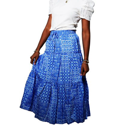 Falda Azul Casual de Verano | Estilo Simple y Elegante para Mujer - XL