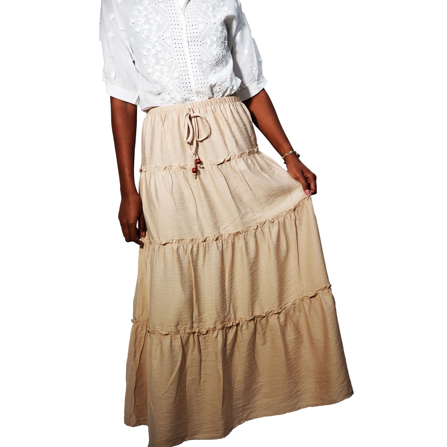 Falda Crema Casual de Verano | Estilo Simple y Elegante para Mujer - XL