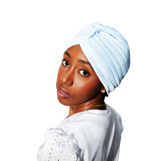 Sombrero Turbante Musulmán Plisado | Gorro Completo Blanco para Iyawó y Colores Variados - rosa