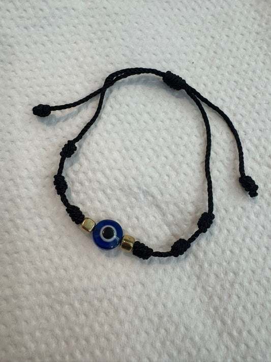 Pulsera   negra con Ojo Turco