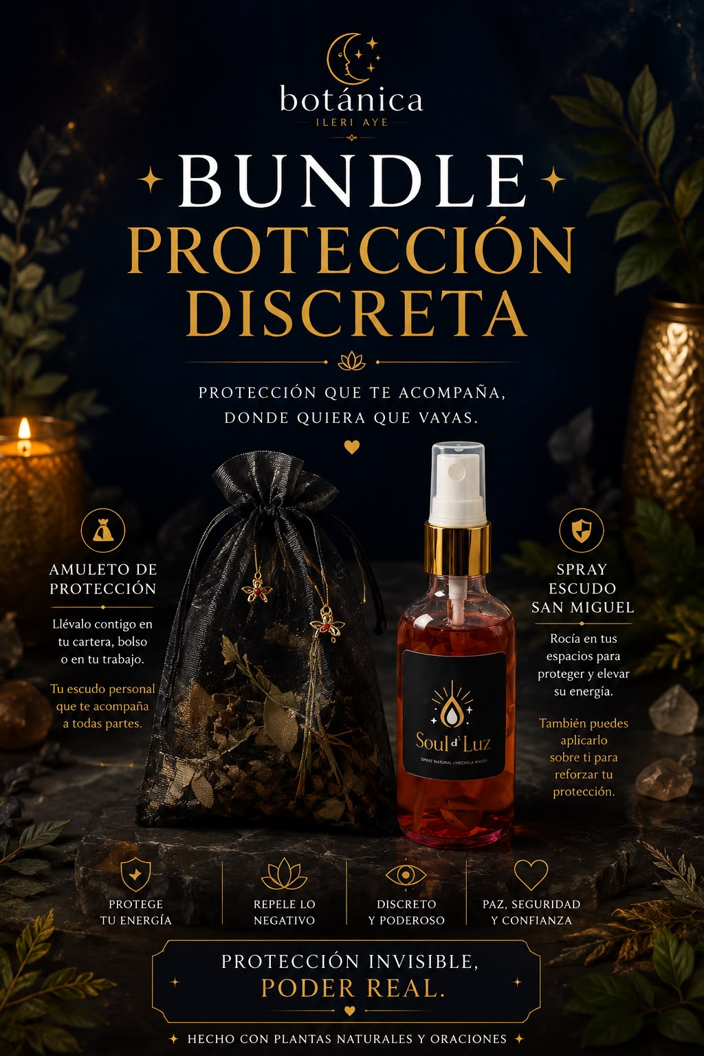 Kit de proteccion discreta | Spray y amuleto de proteccion