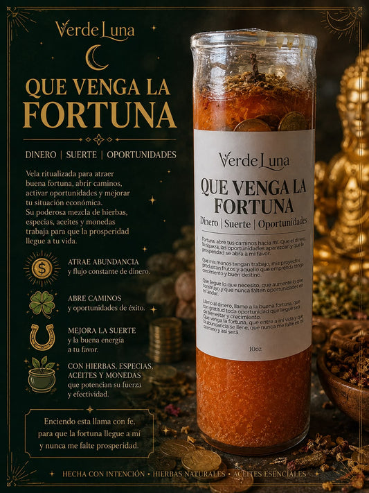 Vela Que venga la fortuna  | Fortuna, suerte, riquesas, juegos | VerdeLuna