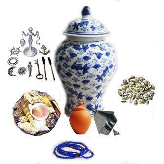 Kit Completo de Olokun | Sopera, Boya, Tinaja, Caracoles y Herramientas Espirituales