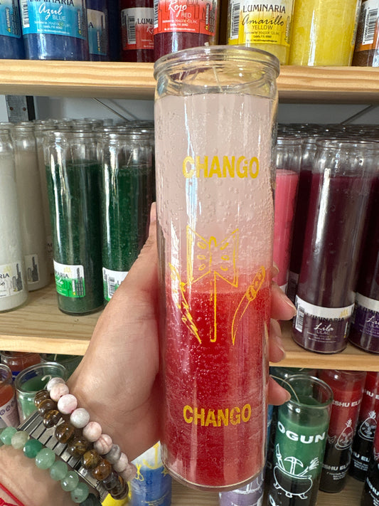 Vela Chango Blanca y roja