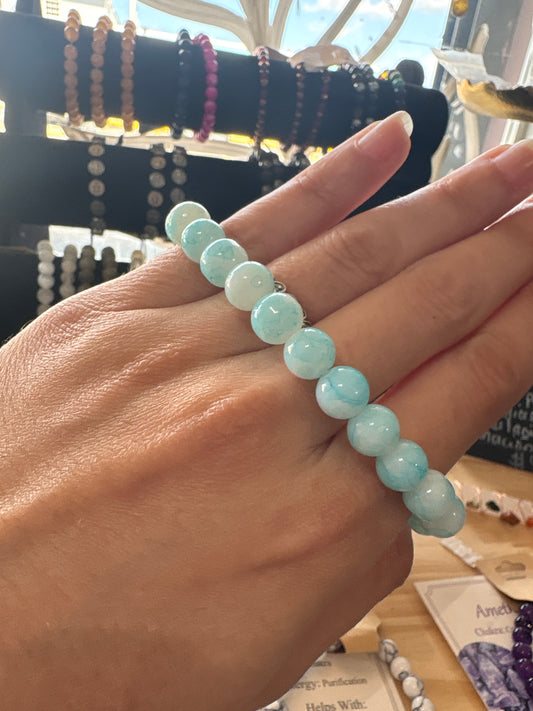 Pulsera azul Larimar  | Espiritual, bloqueo de energias, evita fugas de energias.