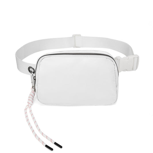 Bolso de Cintura Blanco para Iyawó | Nylon Elegante de Color Sólido Unisex