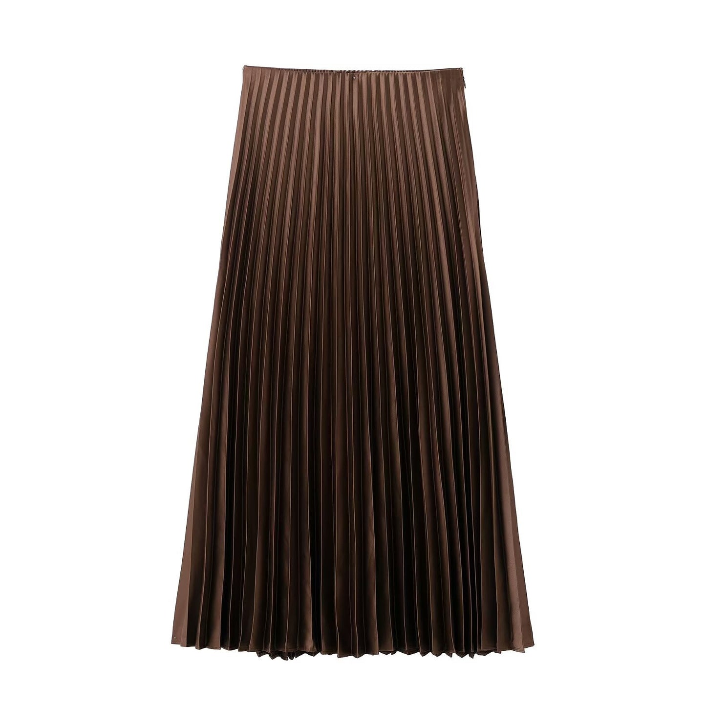 Falda Plisada Marrón | Moda Casual y Elegante para Mujer, Estilo Versátil de Media Pierna - M